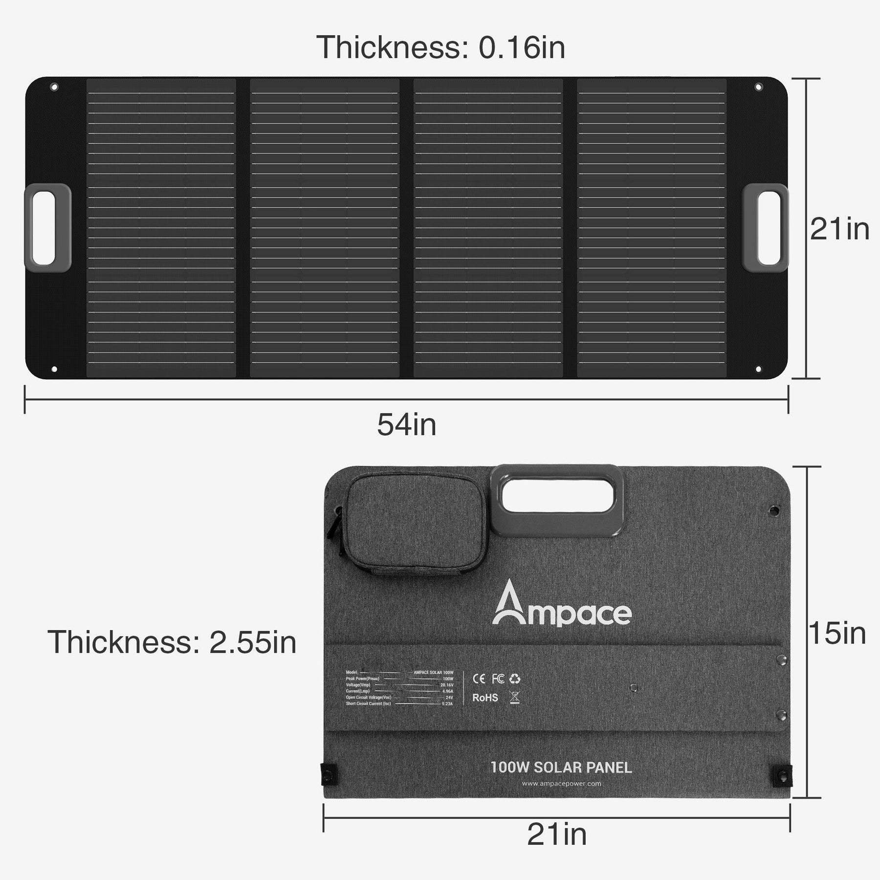 Ampace 100W Solar Panel - Ampace