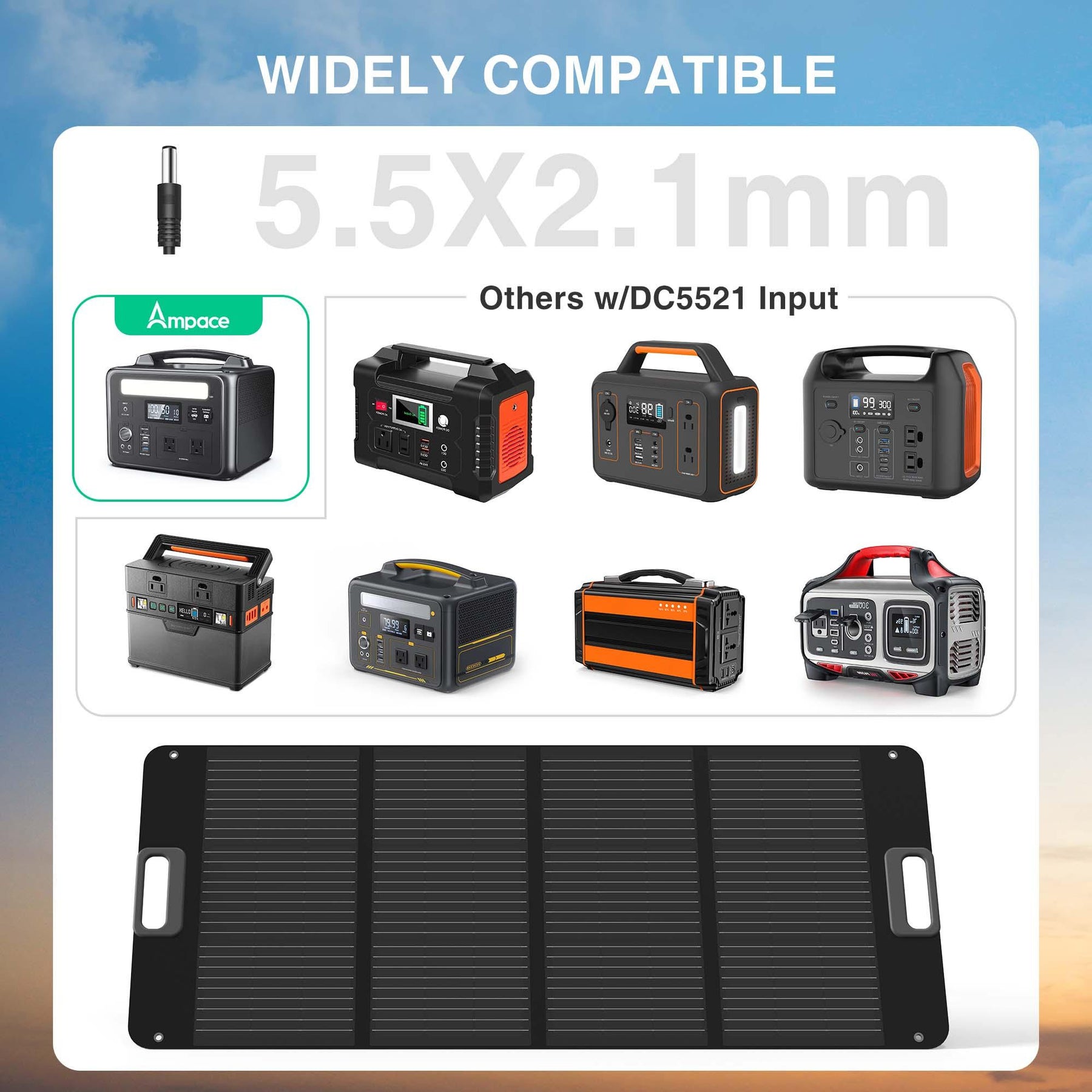 Ampace 100W Solar Panel - Ampace