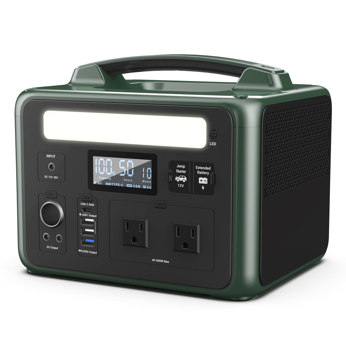 Ampace P600 Portable Power Station (Mystic Green)